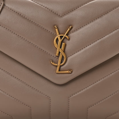 Saint Laurent Calfskin Y Quilted Monogram Small Loulou Crossbody Bag Greyish Brown 9 of 11
