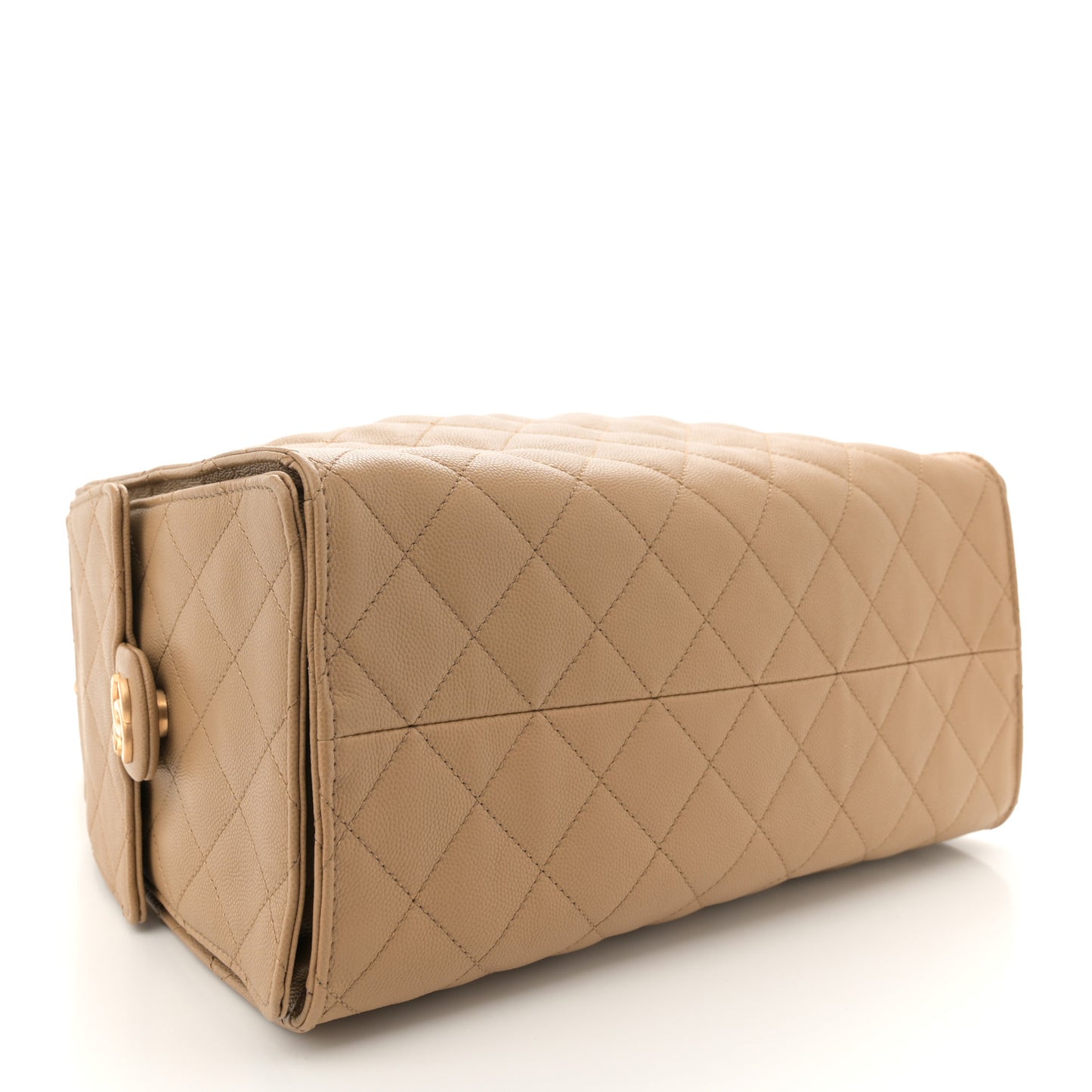 Caviar Quilted Medium Chanel 25 Handbag Dark Beige