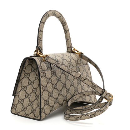 Balenciaga X GUCCI GG Supreme Monogram Small Hourglass Top Handle Bag Beige Ebony 3 of 9