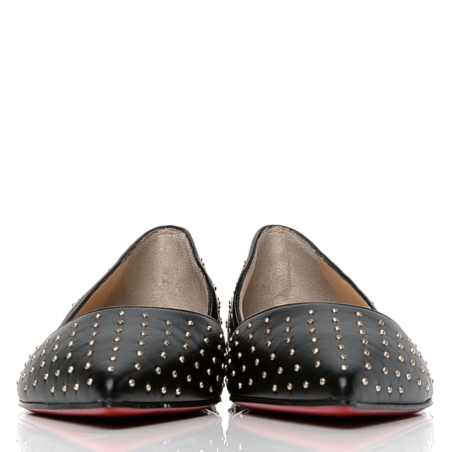 Christian Louboutin Calfskin Studded Iriza Flats 37 Black 2 of 7