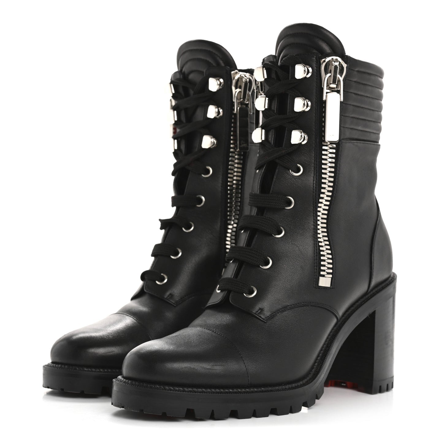 En Hiver Mixed Dual-Zip Booties 39 Black