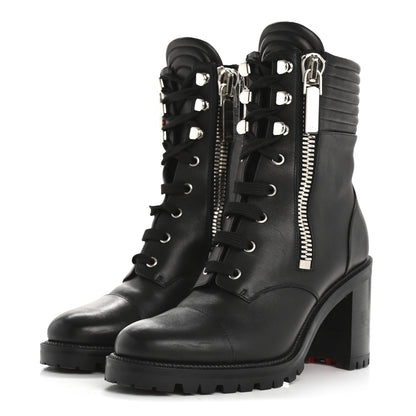 Christian Louboutin En Hiver Mixed Dual-Zip Booties 39 Black 4 of 13