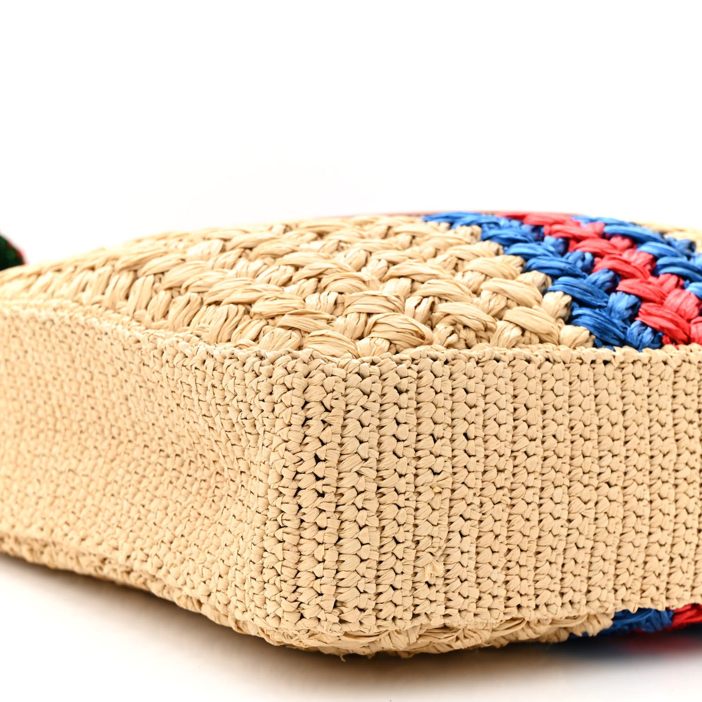 Raffia Effect Interlocking G Tote Bag Beige