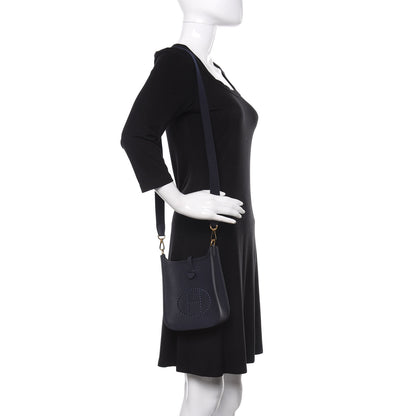 Hermes Taurillon Clemence Evelyne TPM Bleu Nuit 2 of 10