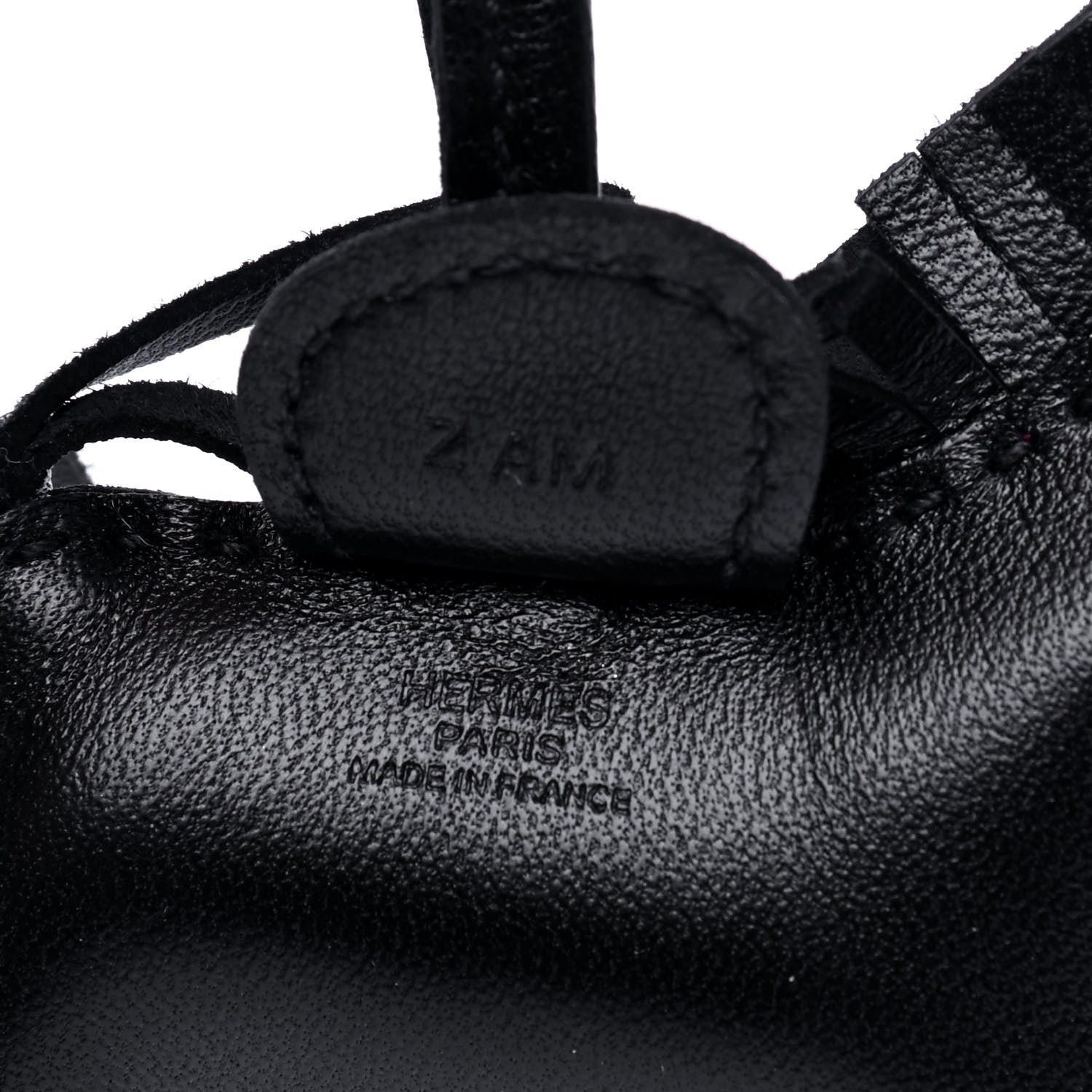 Hermes Milo Lambskin Grigri Rodeo Horse Bag Charm PM So Black 4 of 4
