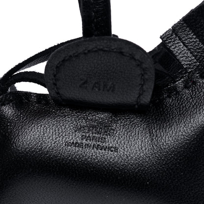 Hermes Milo Lambskin Grigri Rodeo Horse Bag Charm PM So Black 4 of 4
