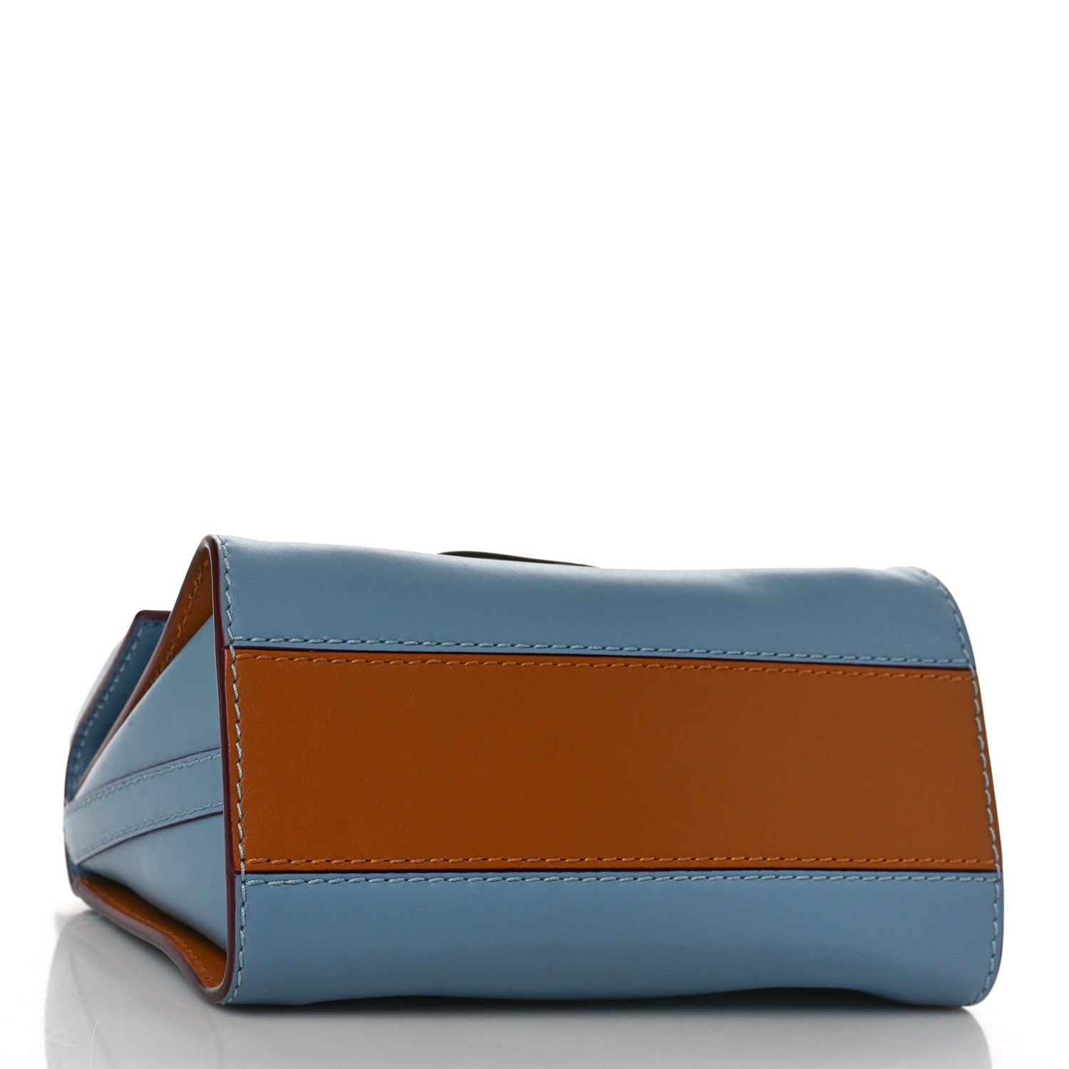 Alexander McQueen Calfskin The Small Story Bag Blue Brown 4 of 9