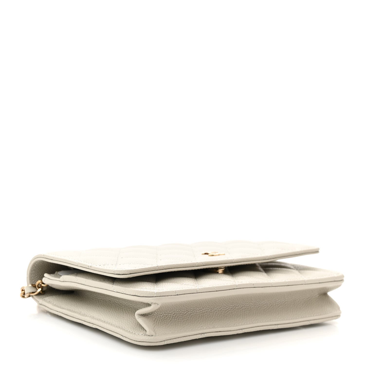 Chanel Caviar Quilted Wallet On Chain WOC Light Gray 4 of 12