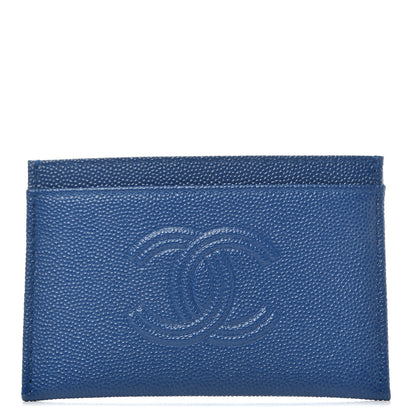 Chanel Caviar Timeless CC Card Holder Bleu Fonce 1 of 7