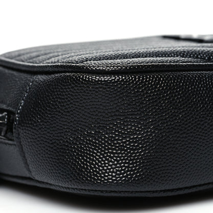 Saint Laurent Grain De Poudre Matelasse Monogram Mini Lou Camera Bag Black 9 of 10