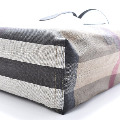 Burberry Coated Canvas Mega Check Medium Doodle Tote Black 8 of 8