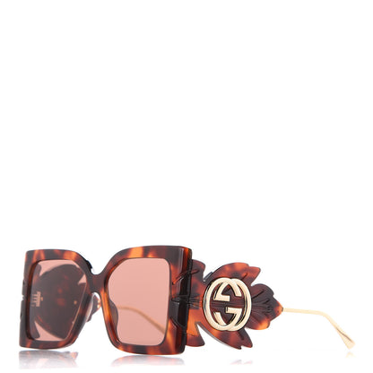 Gucci Acetate Square Frame Wing Sunglasses GG0535S Havana 1 of 7