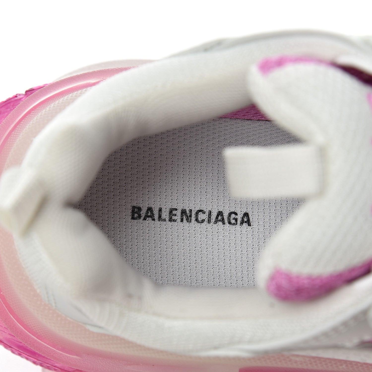Balenciaga Fabric Mesh Clear Sole Womens Triple S Sneakers 38 White Pink 6 of 8