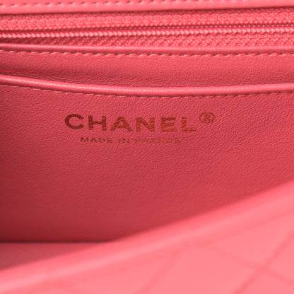 Chanel Lambskin Quilted Studded Mini Rectangular Flap Pink 6 of 11