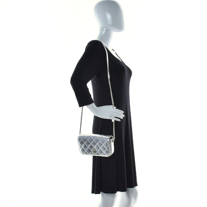 Chanel Hammered Metallic Calfskin Quilted Flap Silver 2 of 9