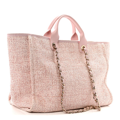 Chanel Lurex Boucle Deauville Medium Tote Pink 2 of 13