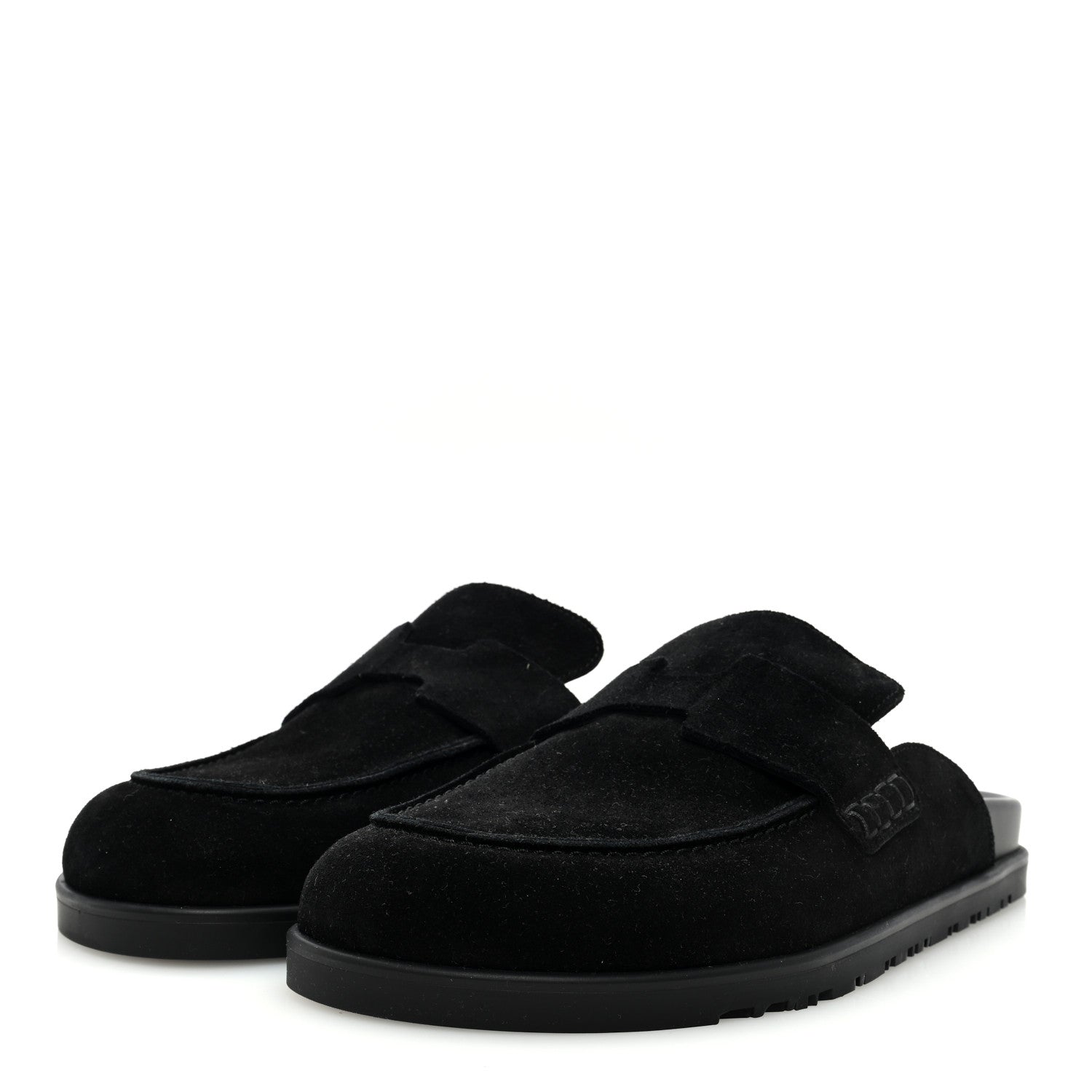 Hermes Suede Calfskin Go Mules 39.5 Black 3 of 7