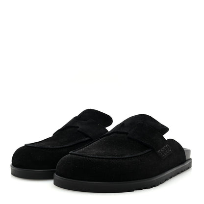 Hermes Suede Calfskin Go Mules 39.5 Black 3 of 7