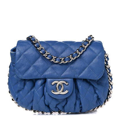 Chanel Washed Lambskin Quilted Mini Chain Around Flap Blue 1 of 14