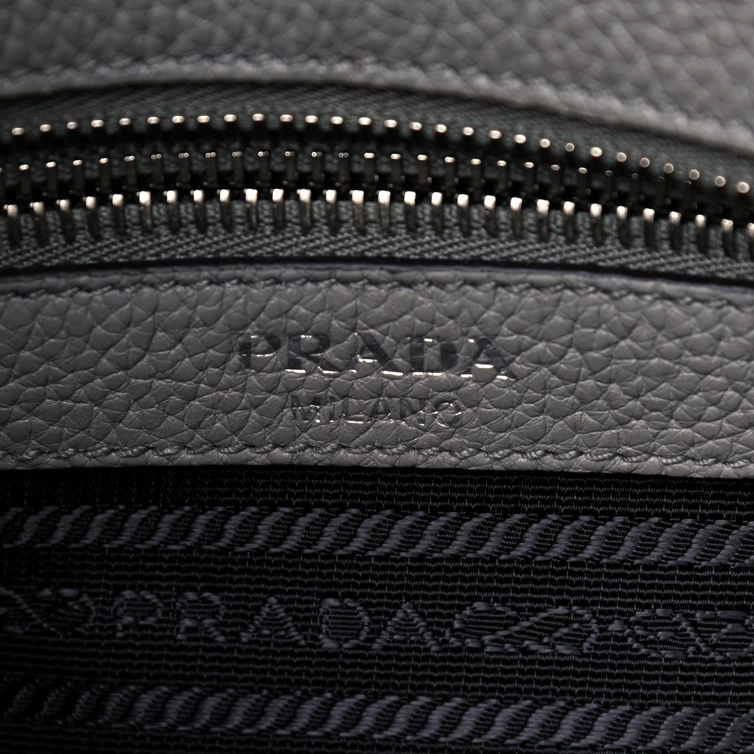Prada Vitello Phenix Logo Hobo Ardesia 6 of 9