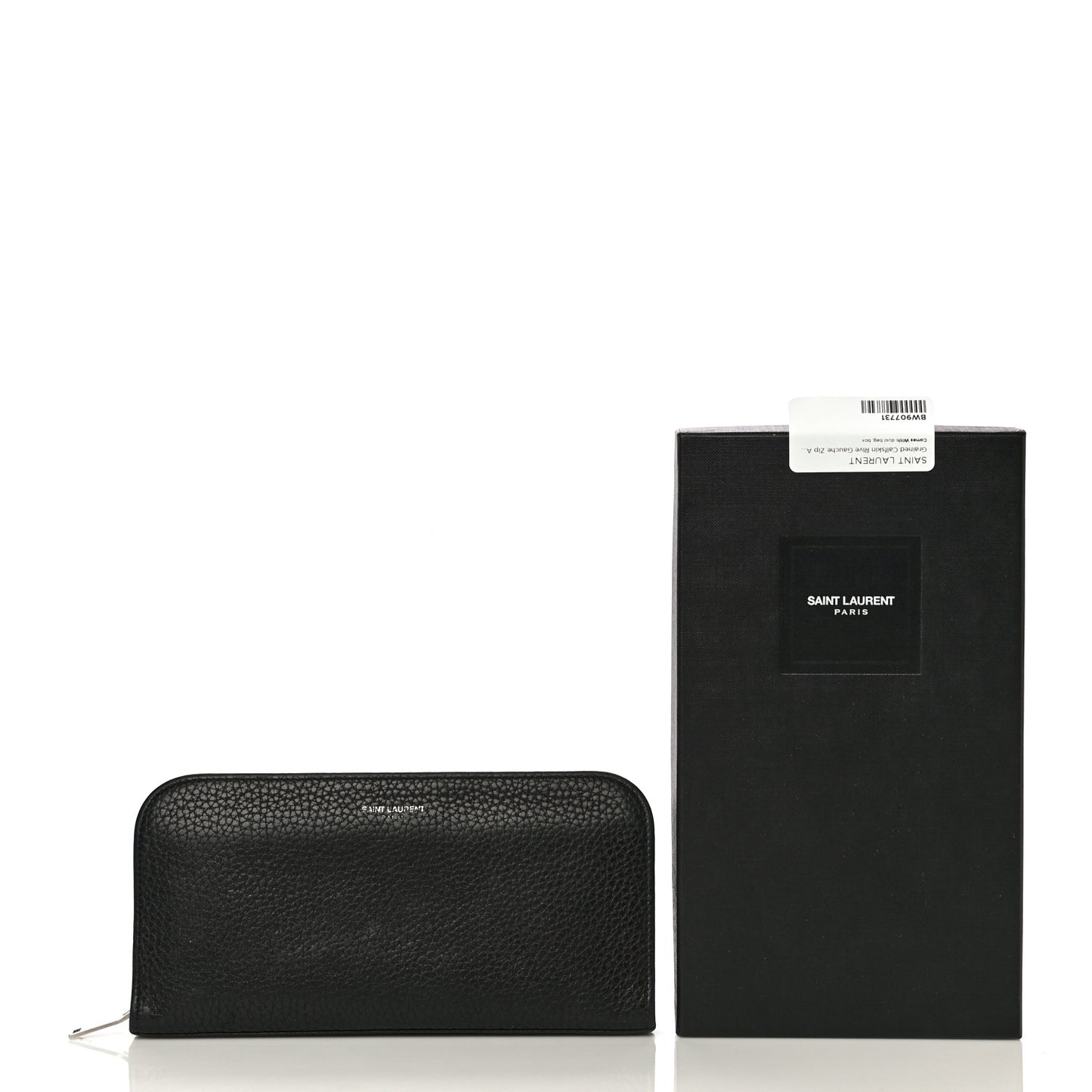 Grained Calfskin Rive Gauche Zip Around Wallet Black