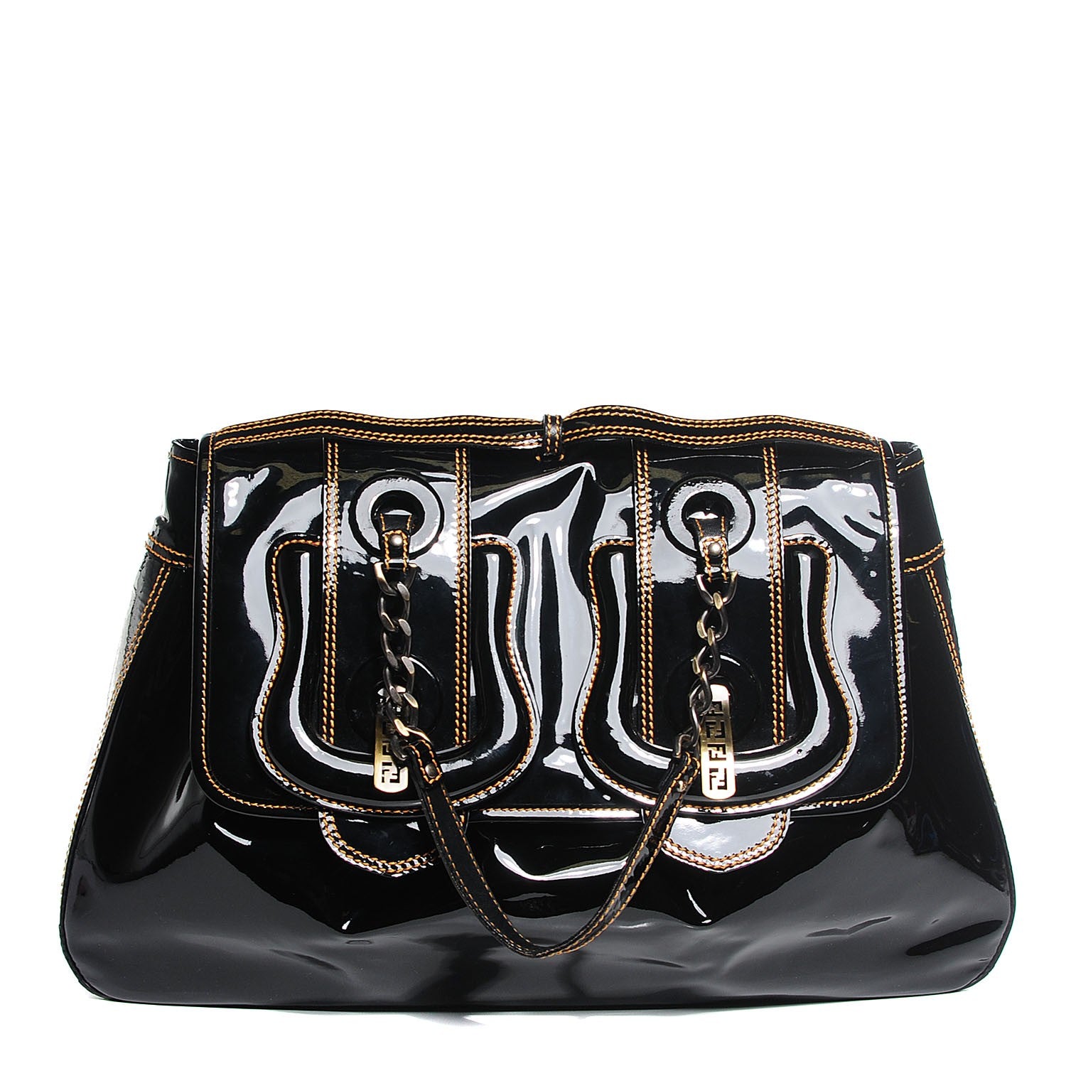 Fendi Patent Large B Bag Black 1 of 10