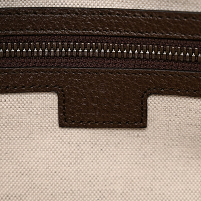 Gucci GG Supreme Monogram Textured Dollar Calfskin Web Medium Savoy Bowling Bag Beige Ebony New Acero 6 of 10