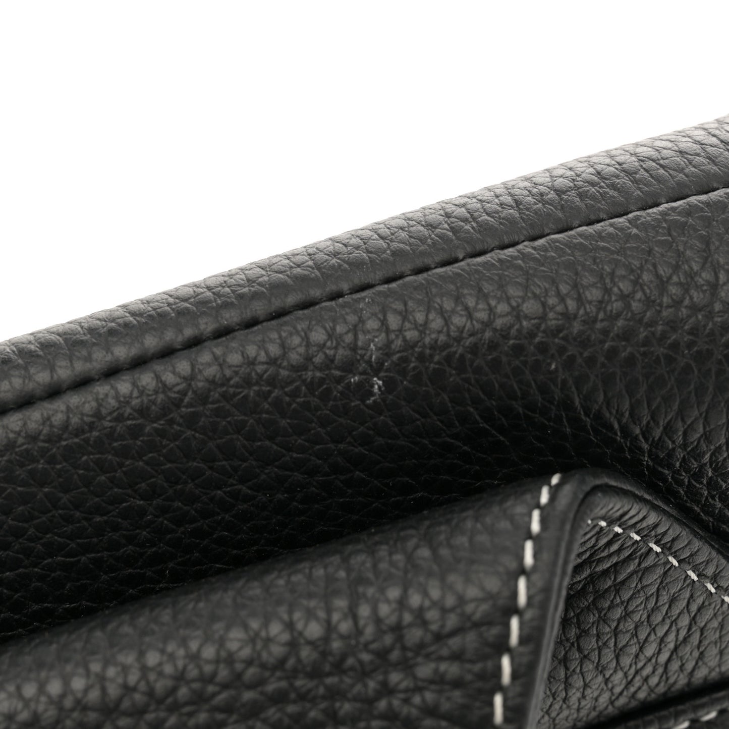 X SHAWN STUSSY Grained Calfskin Bee Saddle Bag Black