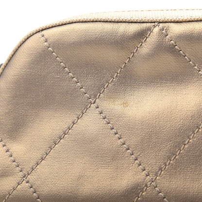Chanel Metallic Coated Canvas Paris Biarritz Makeup Pouch Gold 7 of 9
