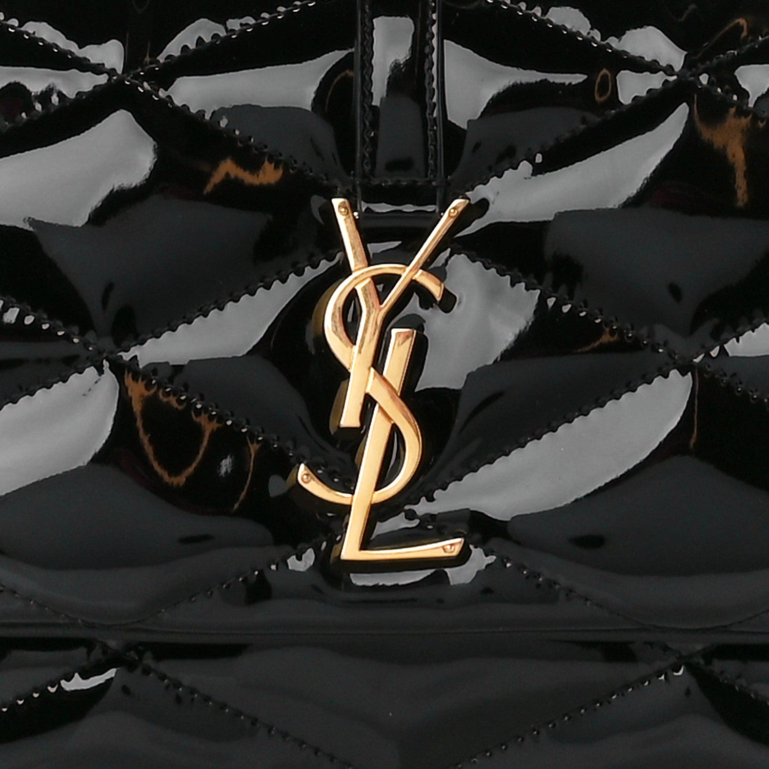 Saint Laurent Patent Quilted Le 57 Diamond Shoulder Bag Black 8 of 10