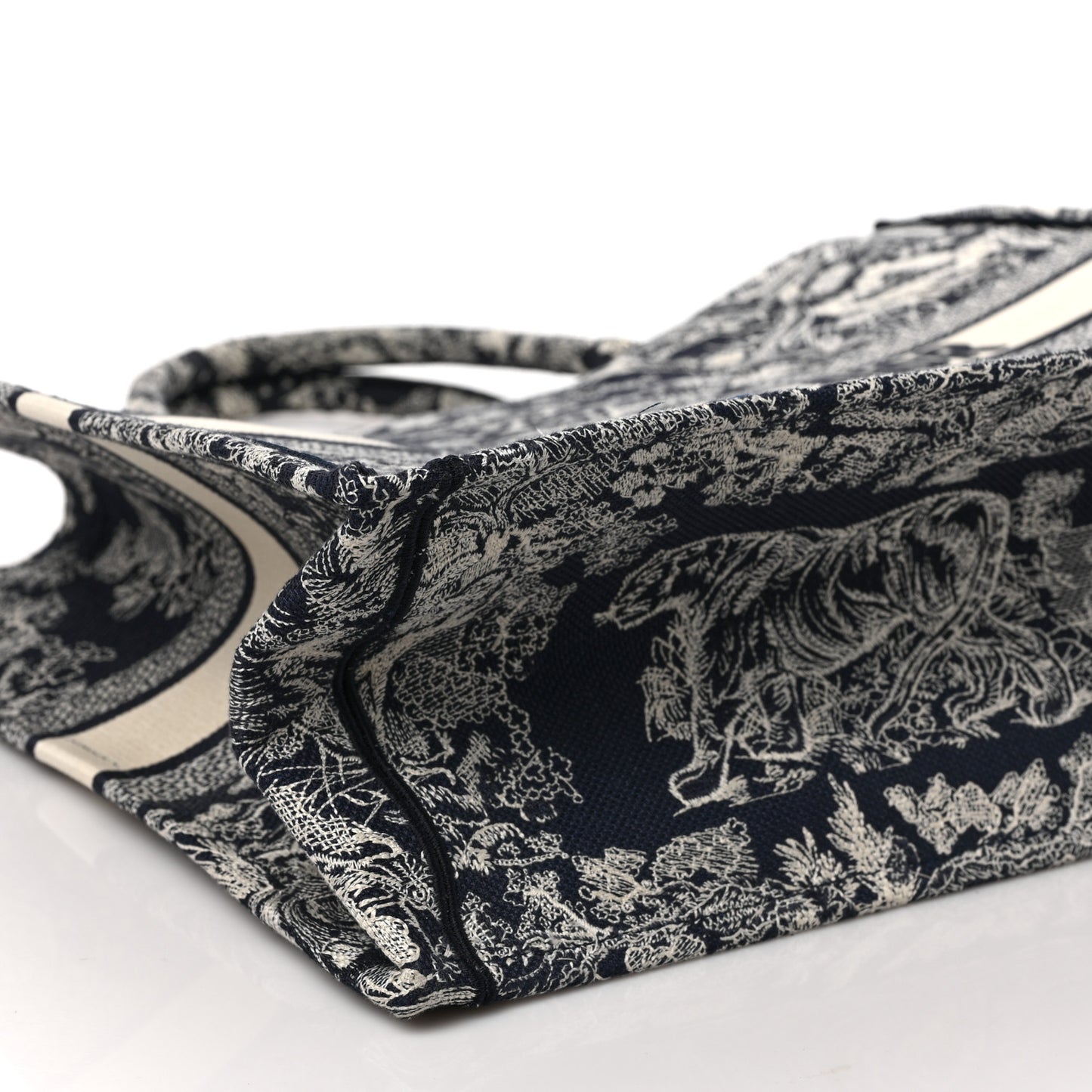 Canvas Embroidered Large Dioriviera Toile De Jouy Reverse Book Tote Blue