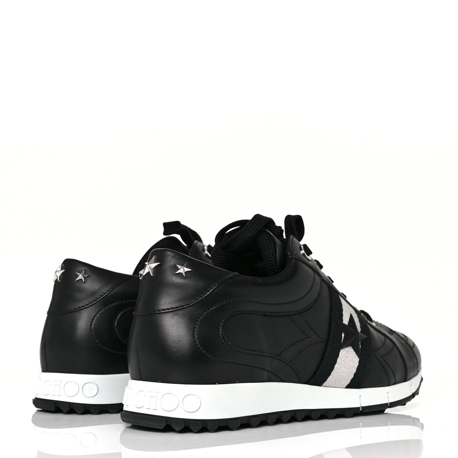 Jimmy Choo Calfskin Mens Star Stud Sneaker 44 Black 4 of 9