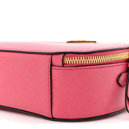 Prada Saffiano Lux Odette Crossbody Magenta 9 of 13