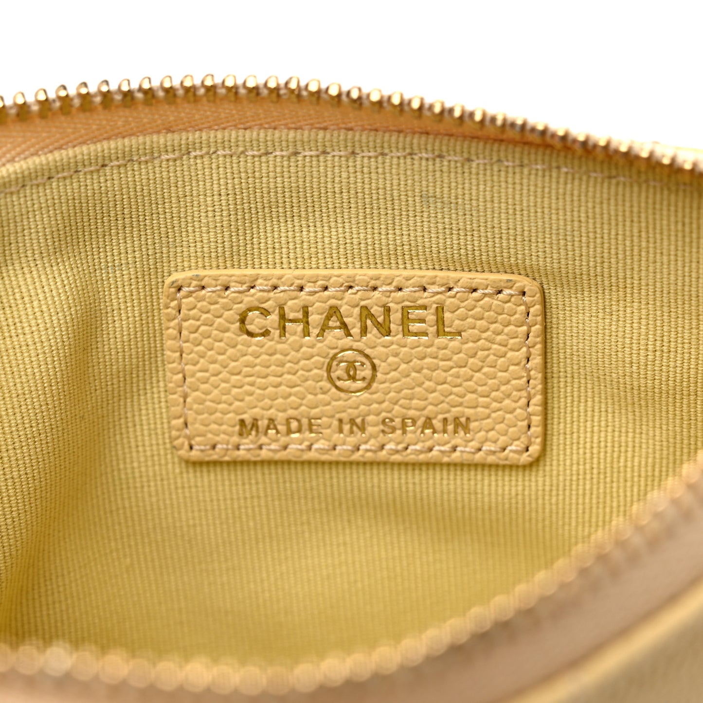 Caviar Quilted Small Pouch Yellow