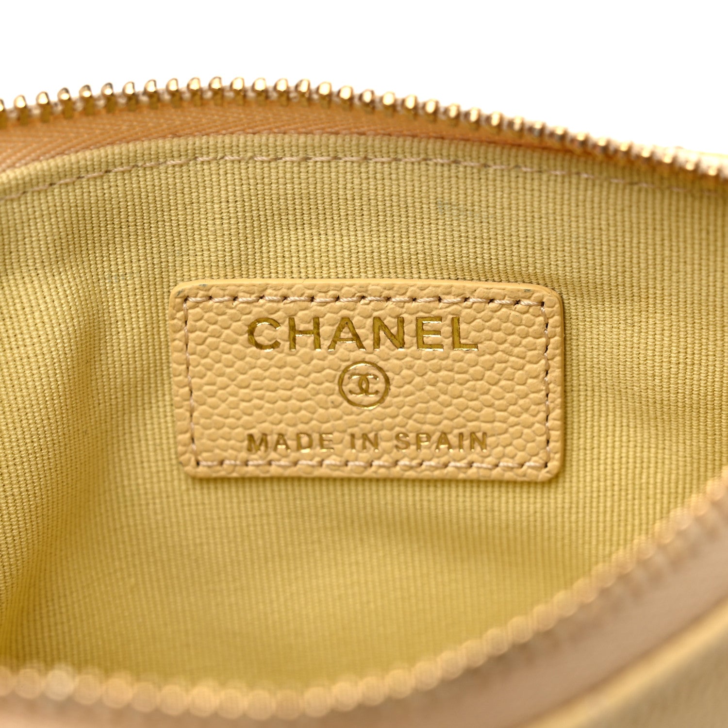 Chanel Caviar Quilted Small Pouch Yellow 6 of 9
