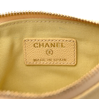 Chanel Caviar Quilted Small Pouch Yellow 6 of 9