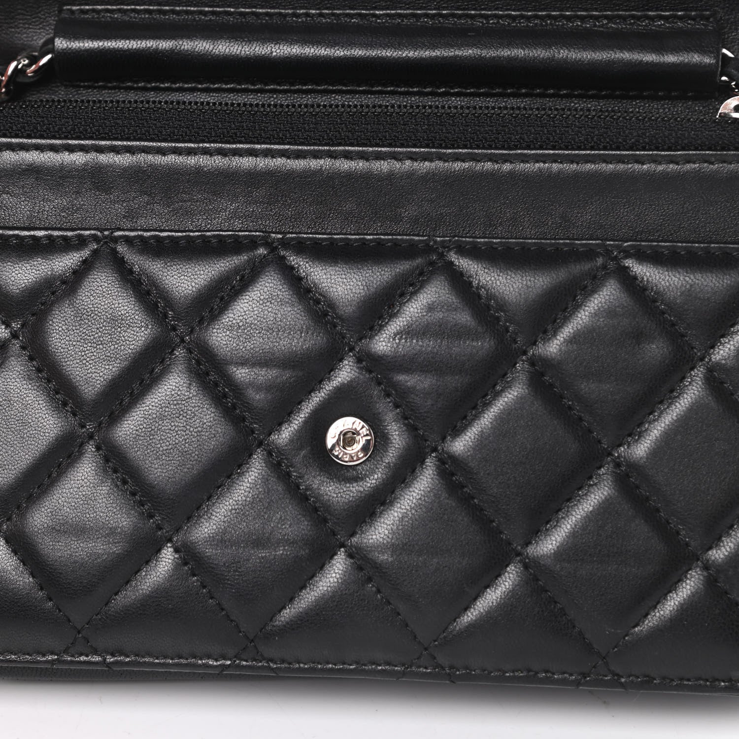 Chanel Lambskin Quilted Wallet On Chain WOC Black 12 of 17