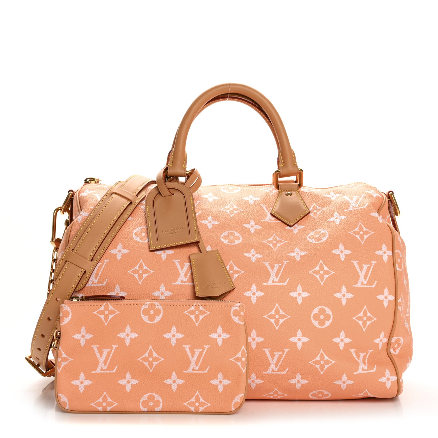 Louis Vuitton Calfskin Monogram Speedy P9 Bandouliere 40 Summer Peach 2 of 10