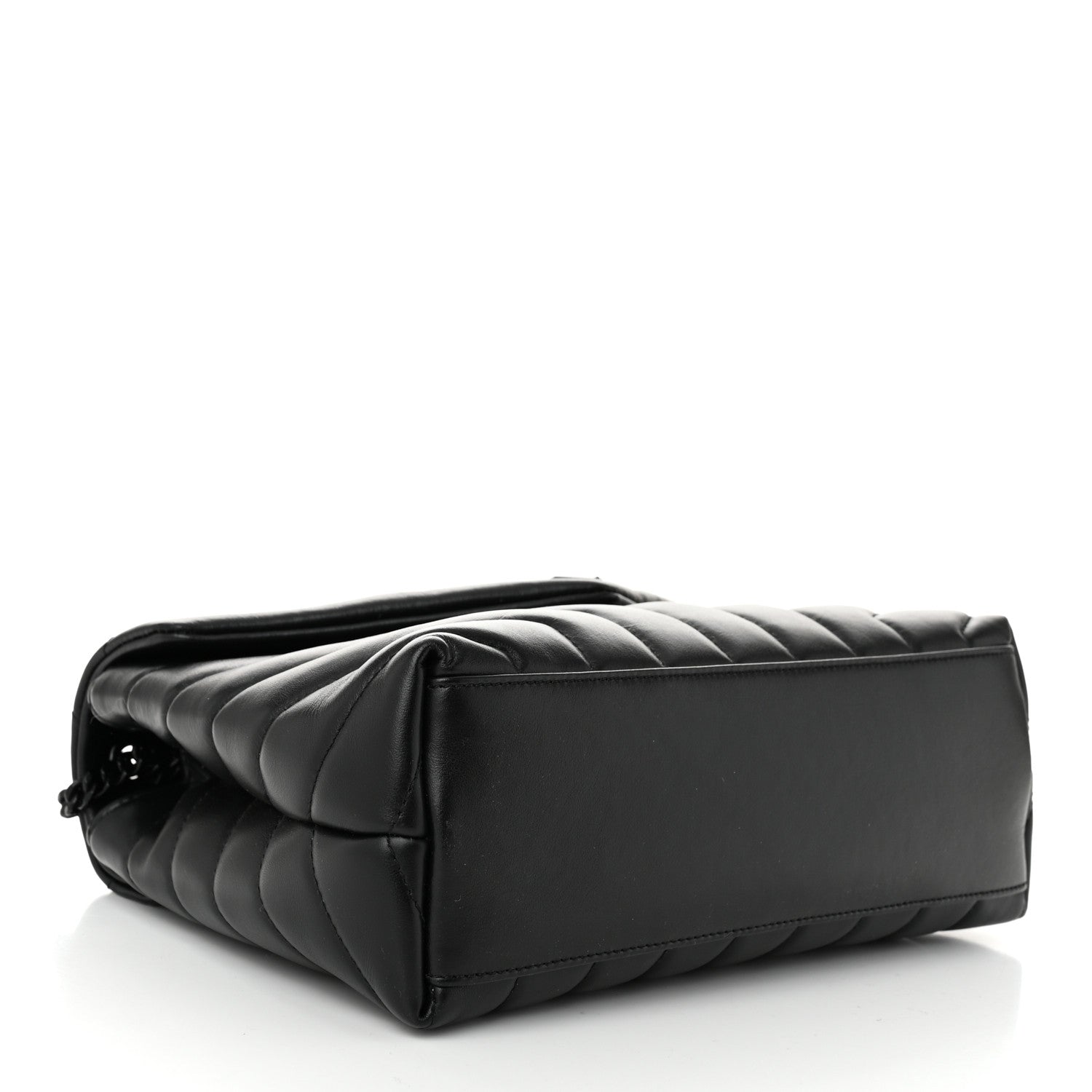 Saint Laurent Calfskin Y Quilted Monogram Monochrome Small Loulou Chain Satchel Black 4 of 11