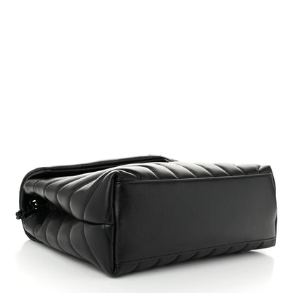 Saint Laurent Calfskin Y Quilted Monogram Monochrome Small Loulou Chain Satchel Black 4 of 11