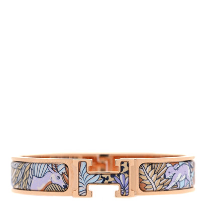 Hermes Enamel Narrow Print Animaux Camoufles Clic Clac H Bracelet PM Lilas 1 of 7