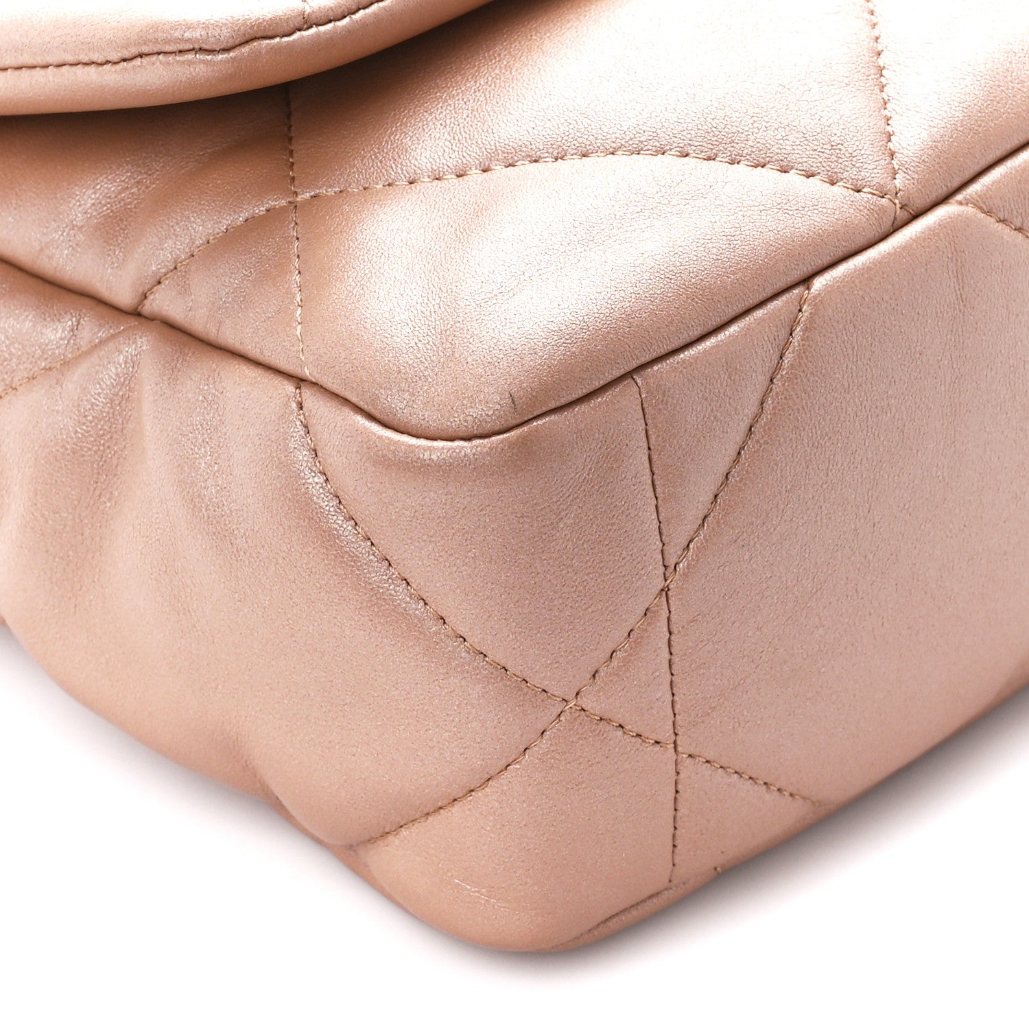 Chanel Shiny Lambskin Quilted Medium Chanel 19 Flap Beige 9 of 10