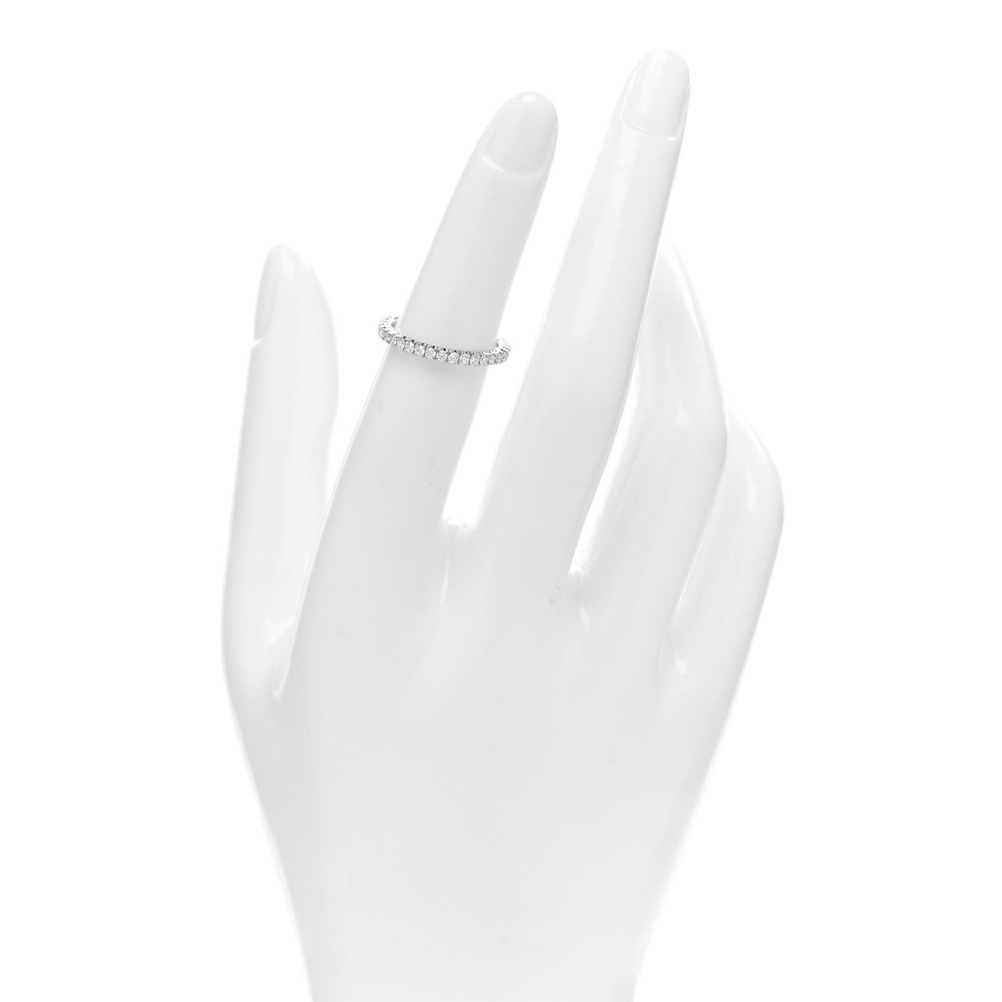 18K White Gold Diamond 2mm Etincelle de Cartier Wedding Band Ring 49 4.75