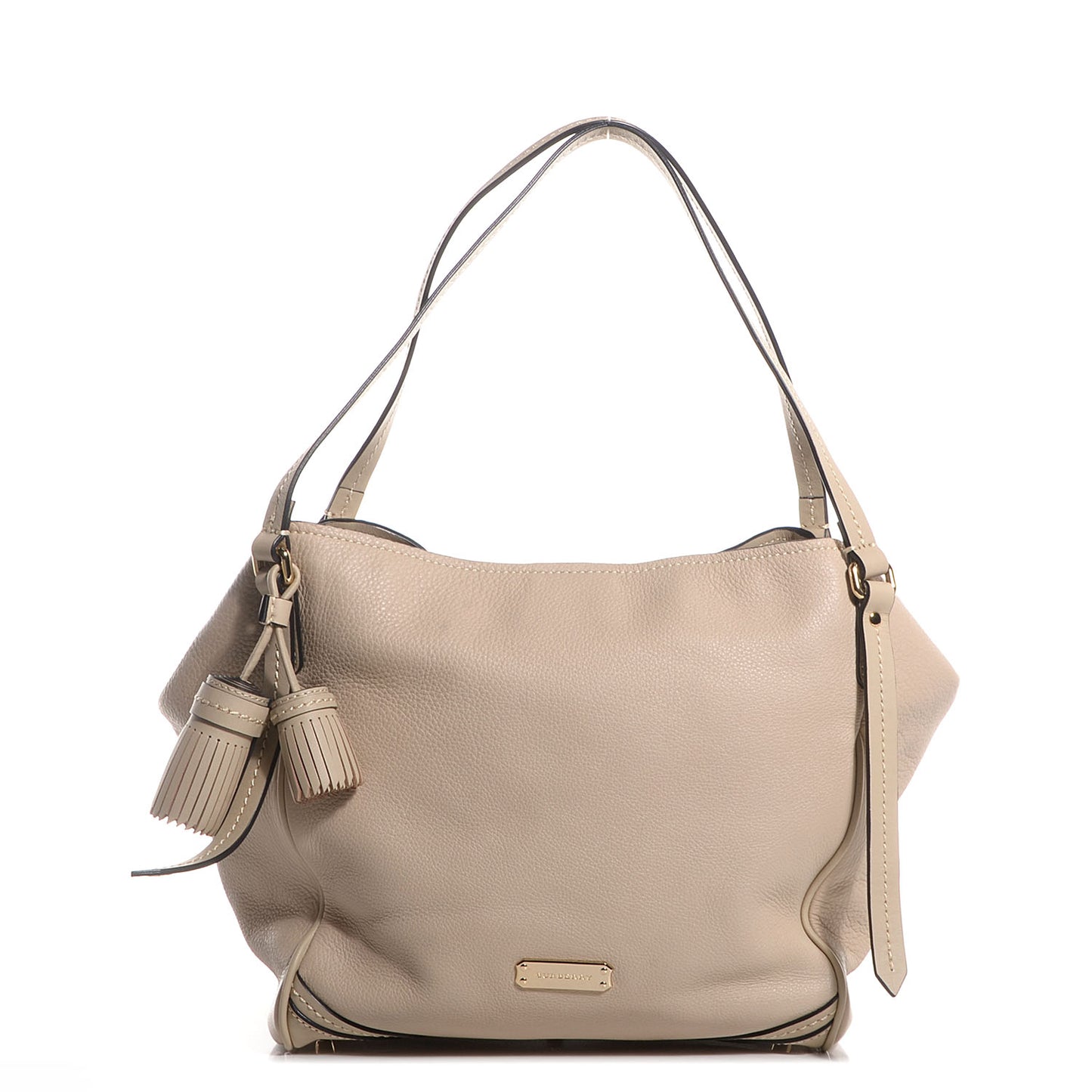 Textured Leather Small Canterbury Tote Beige
