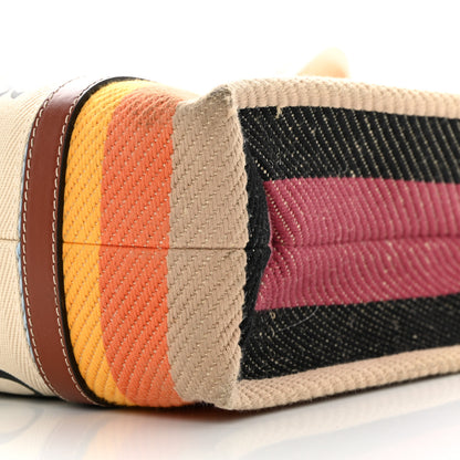 Chloe Cotton Calfskin Medium Woody Striped Tote Multicolor 10 of 13