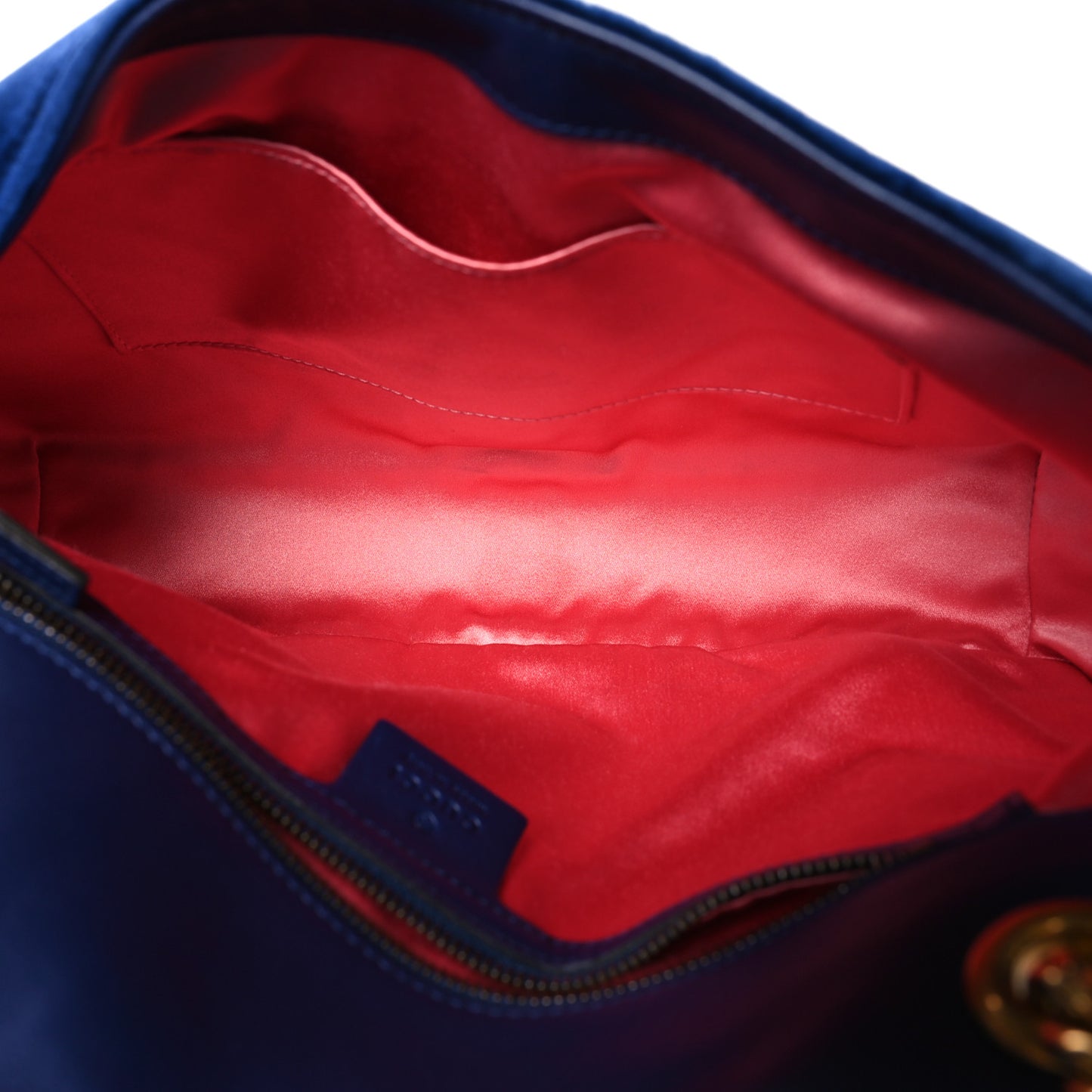Velvet Matelasse Medium GG Marmont Shoulder Bag Cobalt Blue