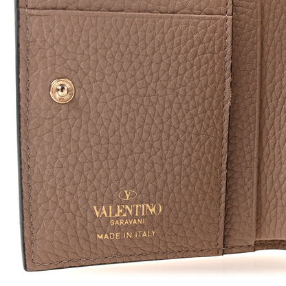 Valentino Garavani Grainy Calfskin Rockstud Coin Purse Card Holder Poudre 6 of 7