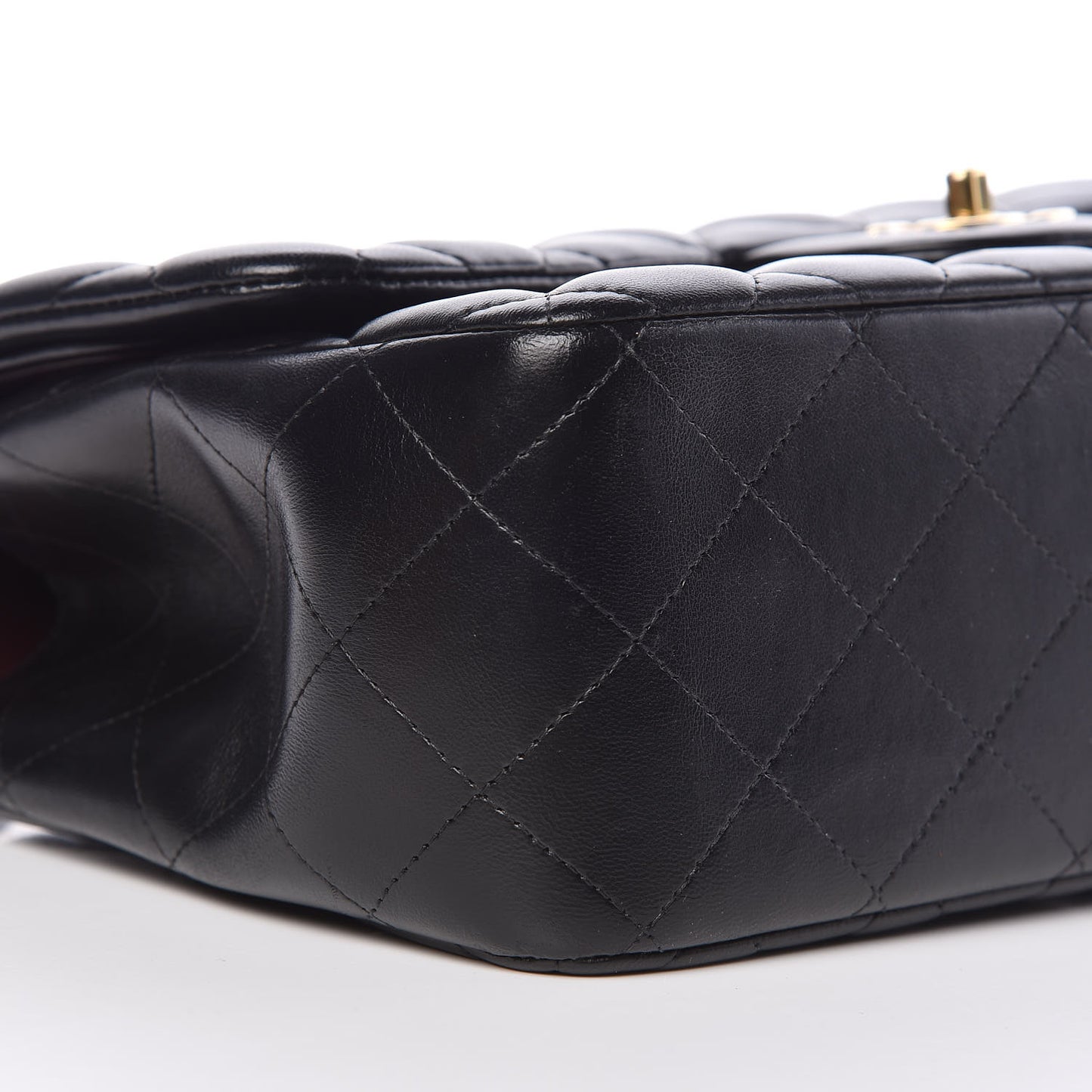 Lambskin Quilted Jumbo Double Flap Black