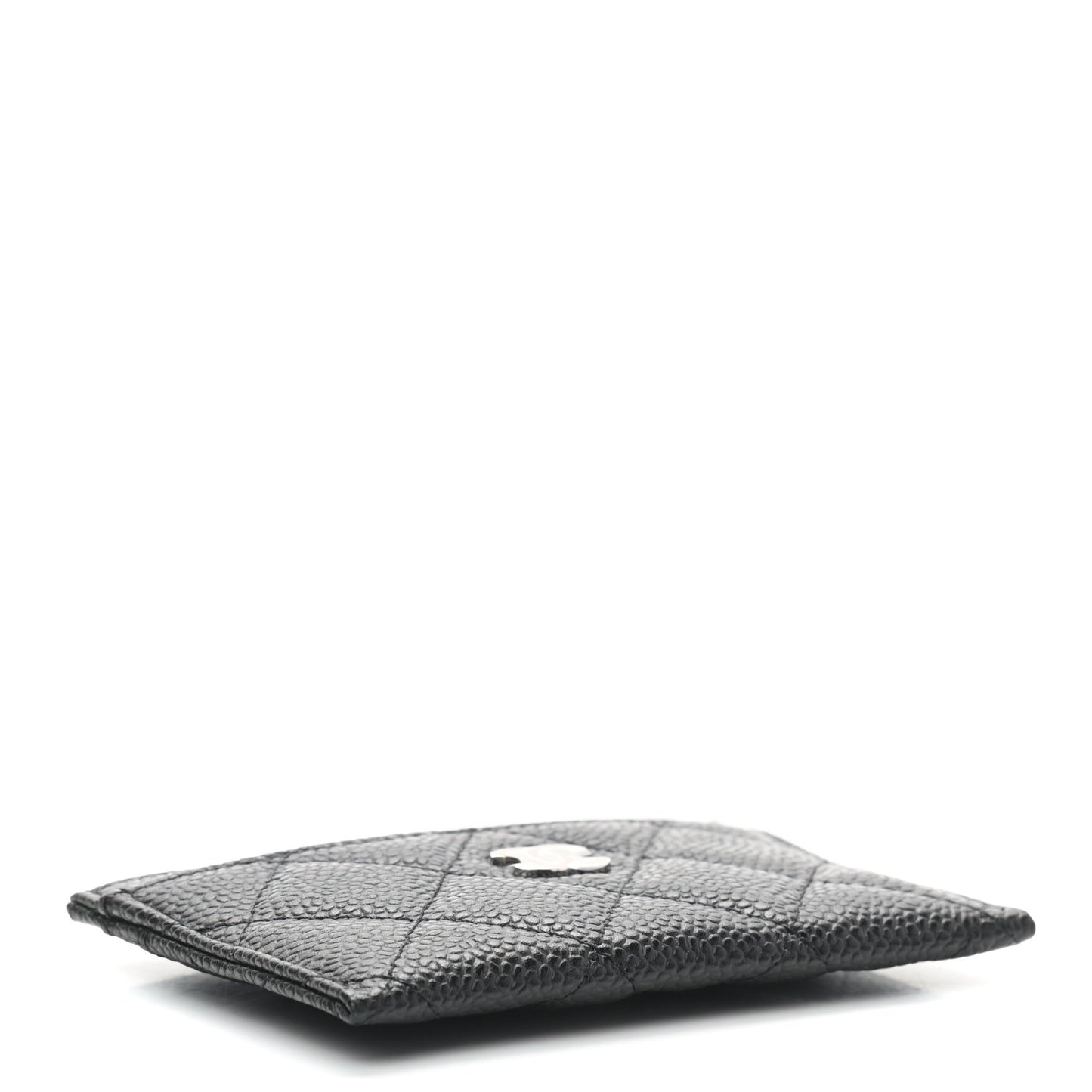 Caviar Quilted Card Holder Black