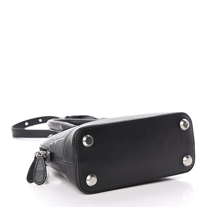 Balenciaga Calfskin Gothic Logo XXS Ville Top Handle Bag Black White 4 of 12